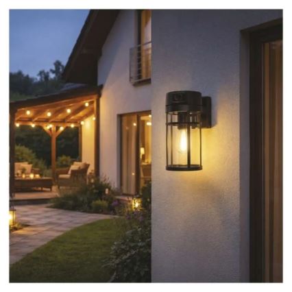 Lauko sieninis šviestuvas su kamera GOSMART 1xE27/15W/230V Wi-Fi IP44