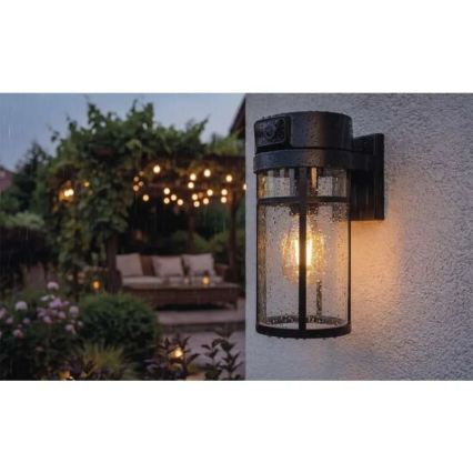 Lauko sieninis šviestuvas su kamera GOSMART 1xE27/15W/230V Wi-Fi IP44
