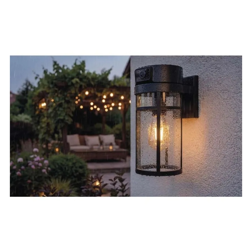 Lauko sieninis šviestuvas su kamera GOSMART 1xE27/15W/230V Wi-Fi IP44