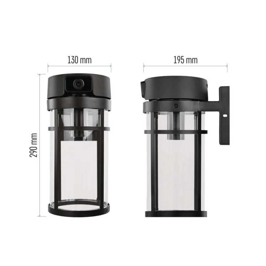 Lauko sieninis šviestuvas su kamera GOSMART 1xE27/15W/230V Wi-Fi IP44