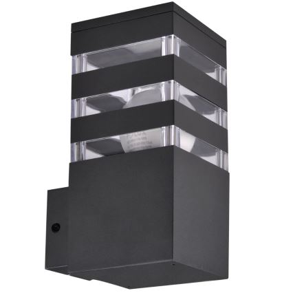 Lauko sieninis šviestuvas TEKSAS 1xE27/12W/230V IP44 antracitas
