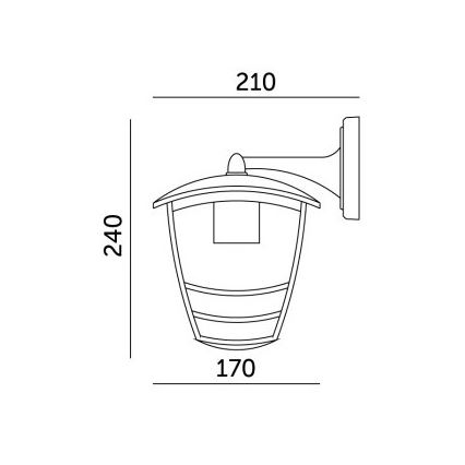 Lauko sieninis šviestuvas TEVIO KD 1xE27/60W/230V IP54 juoda