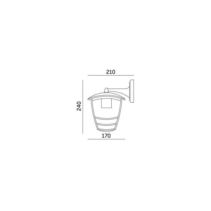 Lauko sieninis šviestuvas TEVIO KD 1xE27/60W/230V IP54 juoda
