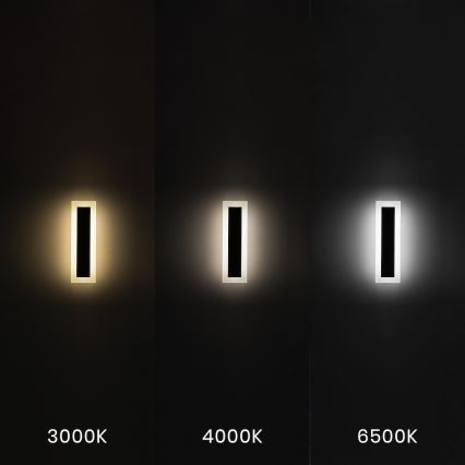 Lauko sieninis šviestuvas WOW LED/10W/230V 3000/4000/6500K 30 cm IP54 juodas