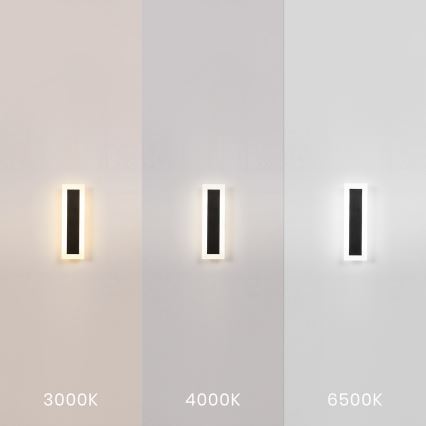 Lauko sieninis šviestuvas WOW LED/10W/230V 3000/4000/6500K 30 cm IP54 juodas