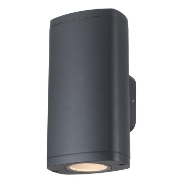 Lauko sieninis šviestuvas ZEVI 2xGU10/10W/230V IP54 antracitas