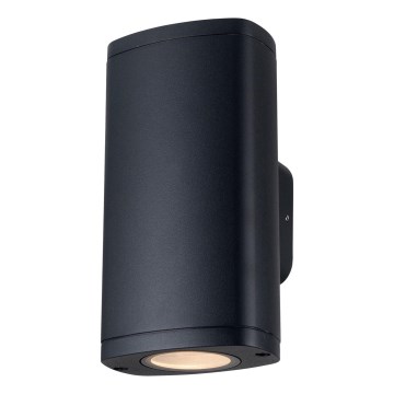 Lauko sieninis šviestuvas ZEVI 2xGU10/10W/230V IP54 juoda