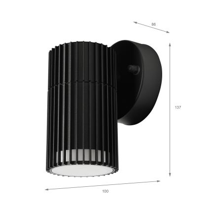 Lauko sieninis taškinis šviestuvas LANTHEA 1xGU10/11W/230V IP44 juodas
