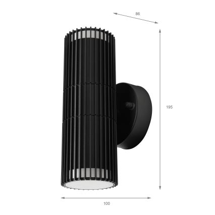 Lauko sieninis taškinis šviestuvas LANTHEA 2xGU10/11W/230V IP44 juodas