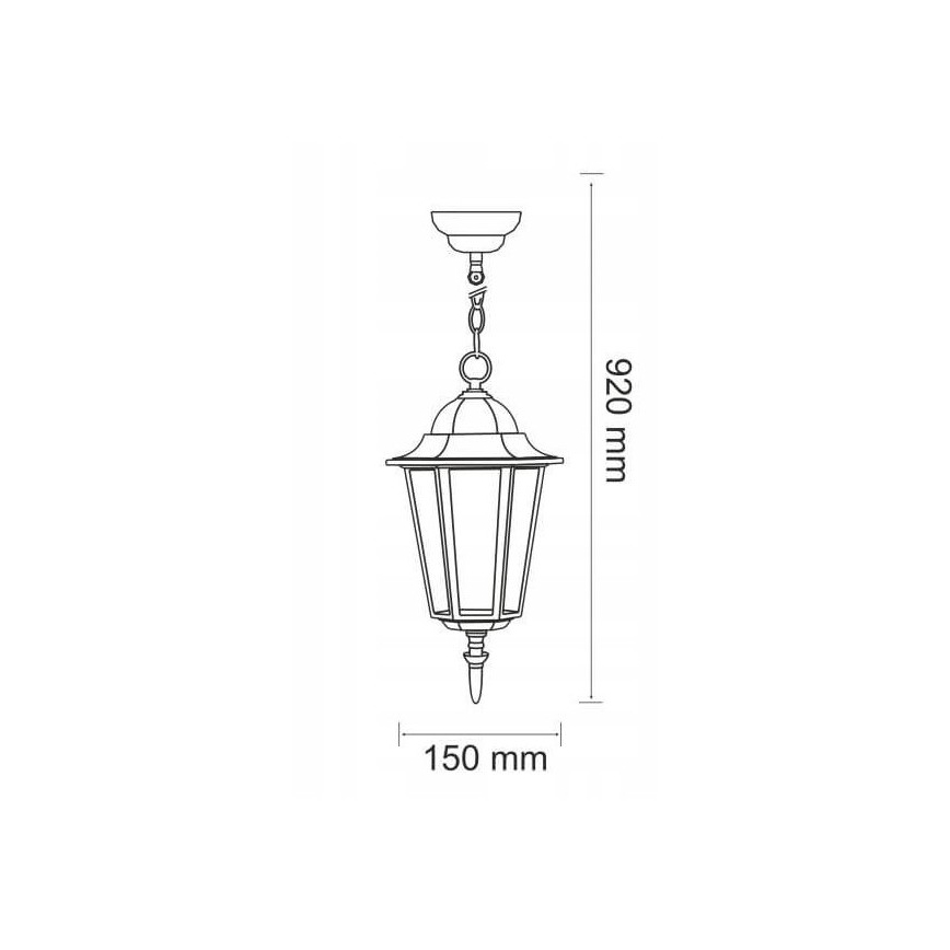 Lauko sietynas 1xE27/20W/230V IP43 juoda