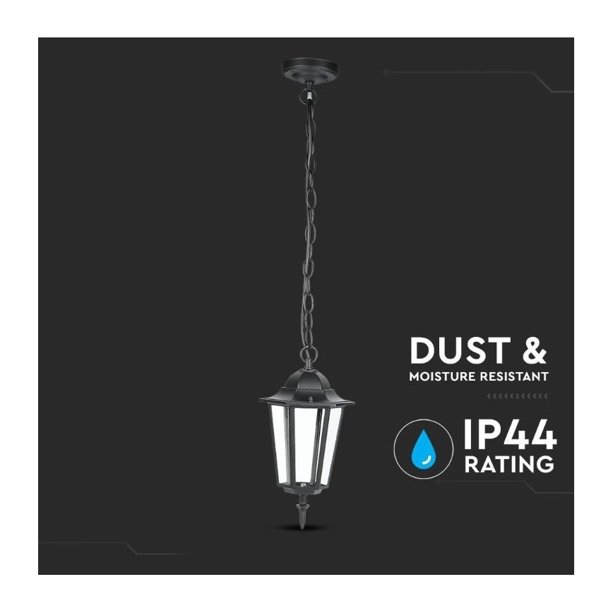 Lauko sietynas ant grandinės 1xE27/40W/230V IP44 juodas