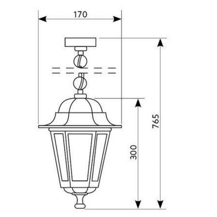 Lauko sietynas ant grandinės 1xE27/60W/230V auksinis IP44