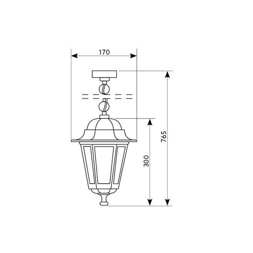 Lauko sietynas ant grandinės 1xE27/60W/230V auksinis IP44