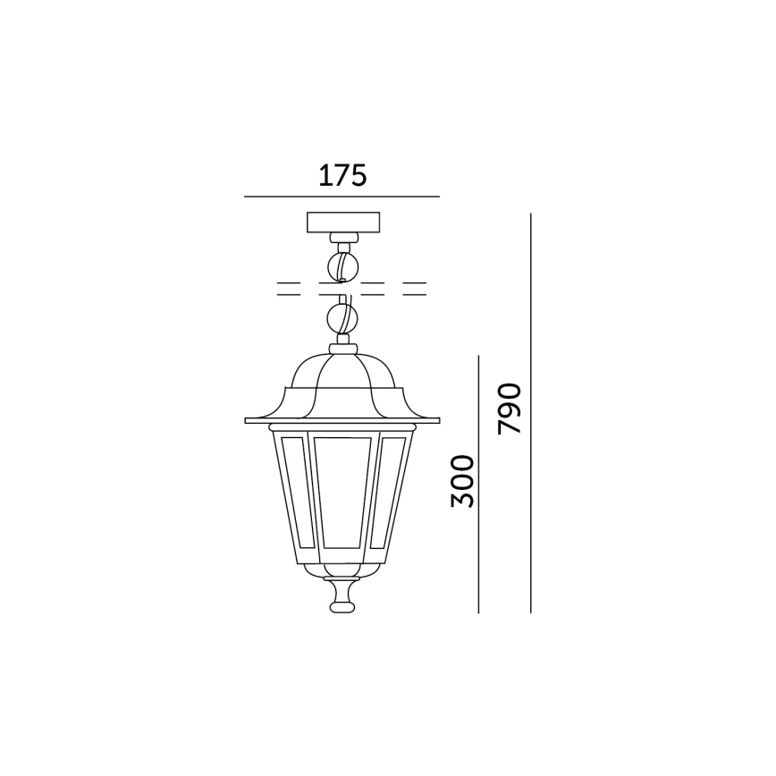 Lauko sietynas, kabinamas ant grandinės 1xE27/60W/230V IP44 balta