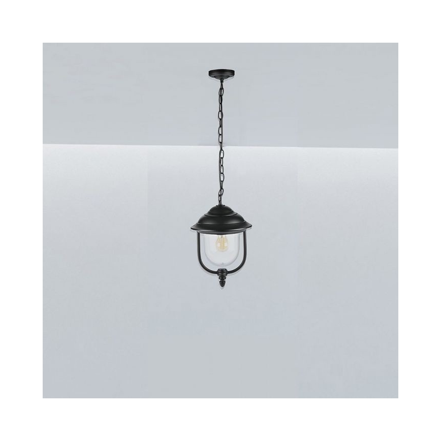Lauko sietynas, kabinamas ant grandinės 1xE27/60W/230V IP44 juoda