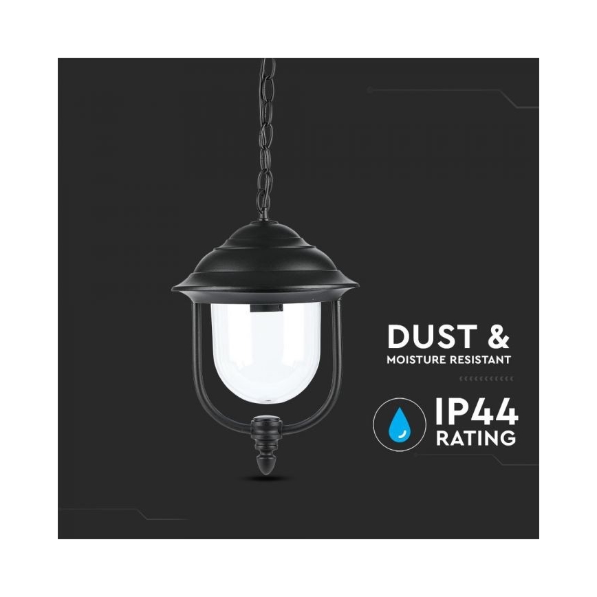 Lauko sietynas, kabinamas ant grandinės 1xE27/60W/230V IP44 juoda