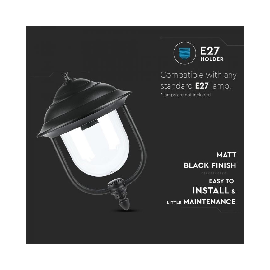 Lauko sietynas, kabinamas ant grandinės 1xE27/60W/230V IP44 juoda