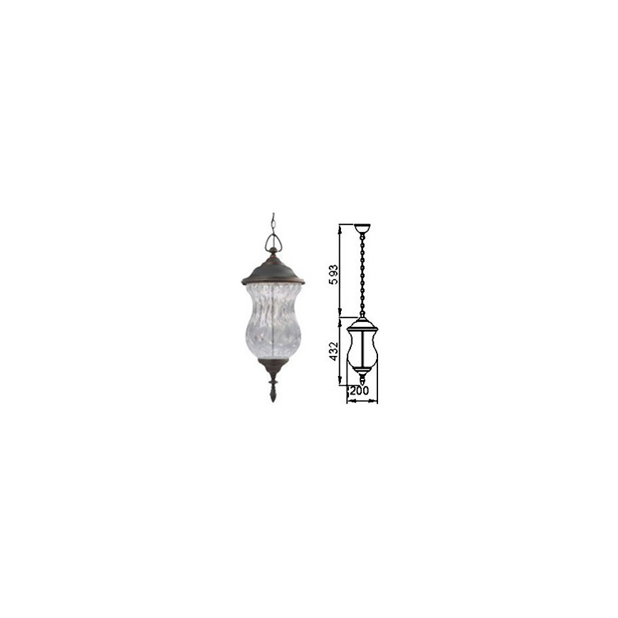 Lauko sietynas, kabinamas ant grandinės MARSYLIA 3xLED/3W/230V