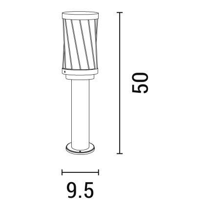 Lauko šviestuvas 1xE27/15W/230V 50 cm IP44 juoda