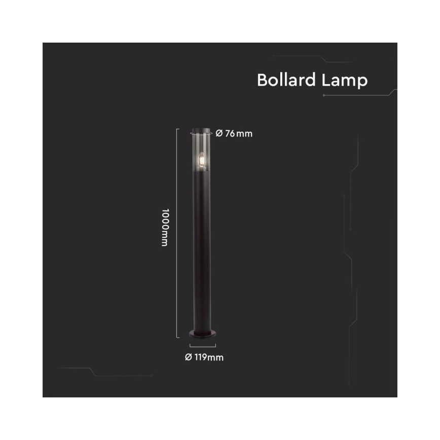 Lauko šviestuvas 1xE27/18W/230V IP44 100 cm