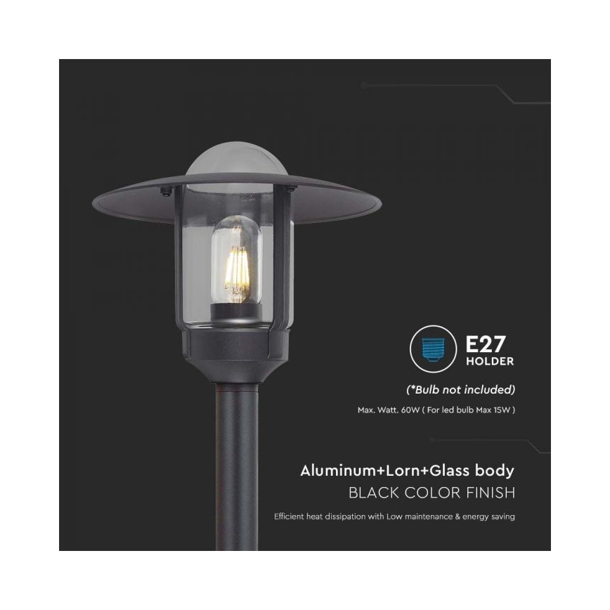 Lauko šviestuvas 1xE27/60W/230V IP44 juoda