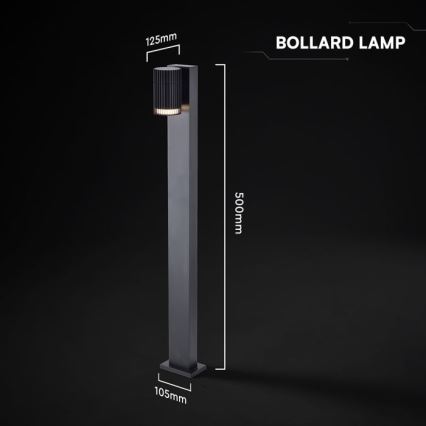 Lauko šviestuvas 1xGU10/10W/230V IP44 50 cm juodas