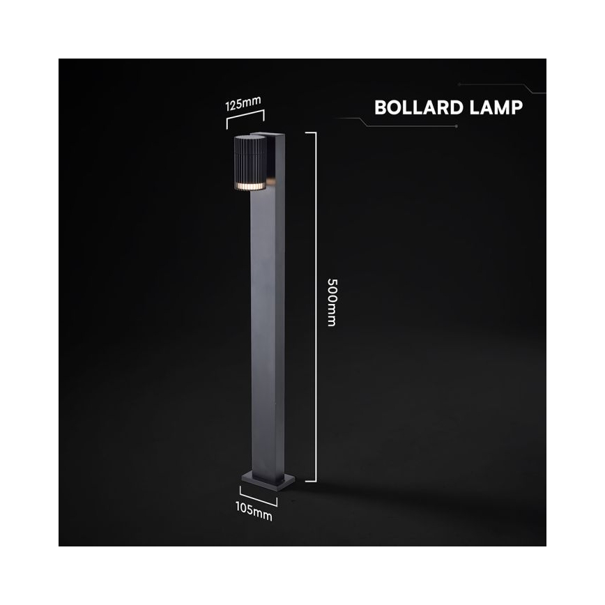 Lauko šviestuvas 1xGU10/10W/230V IP44 50 cm juodas