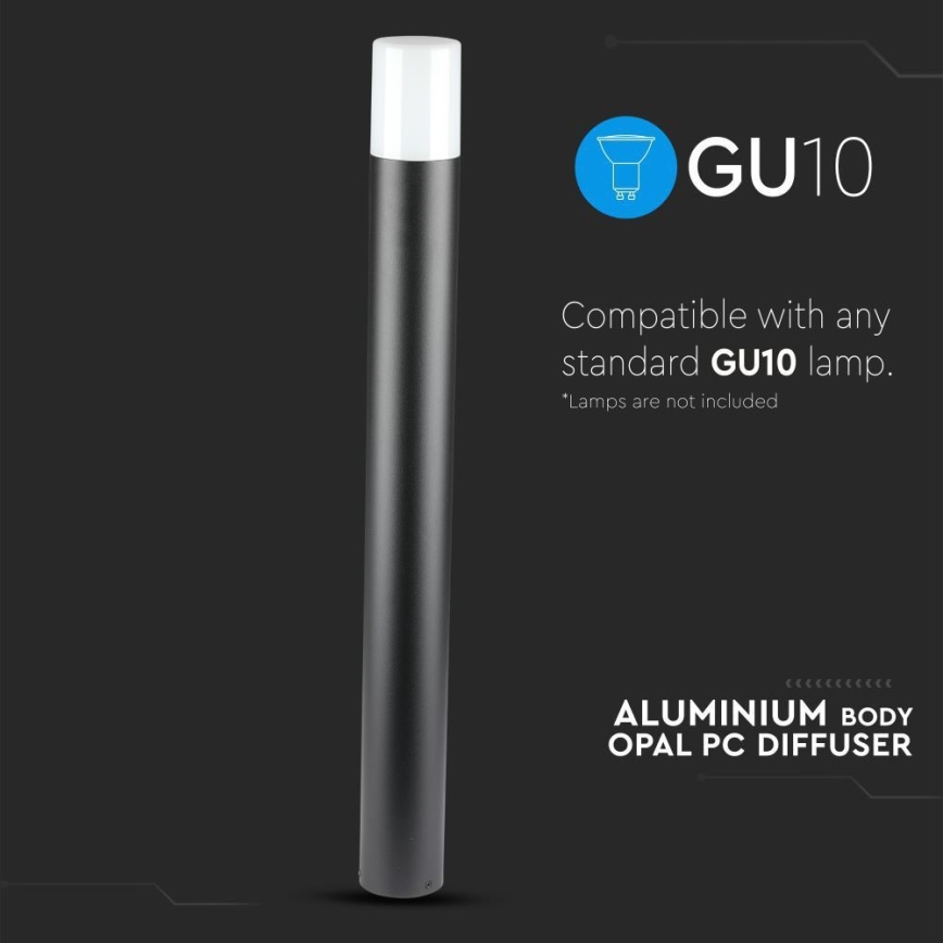 Lauko šviestuvas 1xGU10/35W/230V IP54 80 cm juoda
