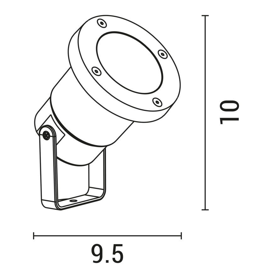 Lauko šviestuvas 1xGU10/5W/230V IP65 juoda