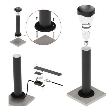Lauko šviestuvas ARTEO 1xE27/15W/230V IP44 80 cm