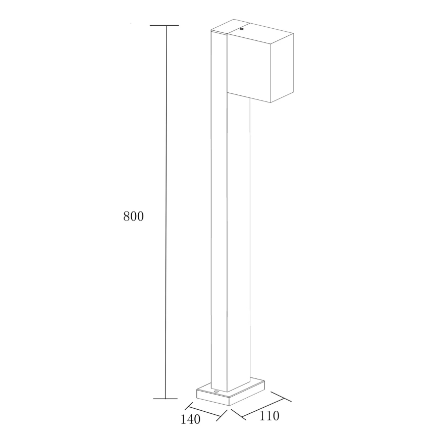 Lauko šviestuvas BOSTON 1xGU10/10W/230V 80 cm IP54 juoda