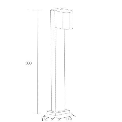 Lauko šviestuvas BOSTON 1xGU10/10W/230V 80 cm IP54 juoda