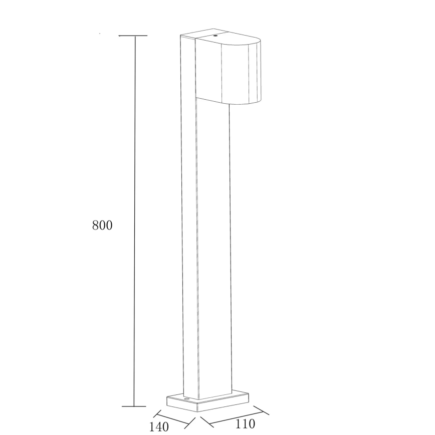 Lauko šviestuvas BOSTON 1xGU10/10W/230V 80 cm IP54 juoda