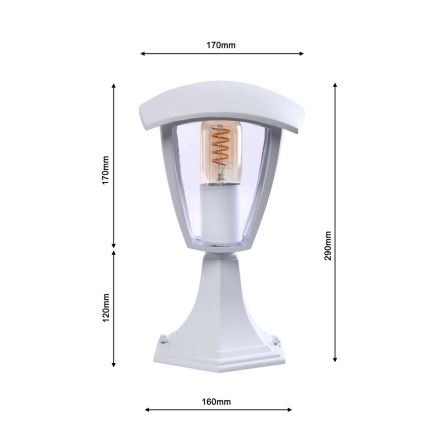 Lauko šviestuvas FOX 1xE27/40W/230V IP44 balta