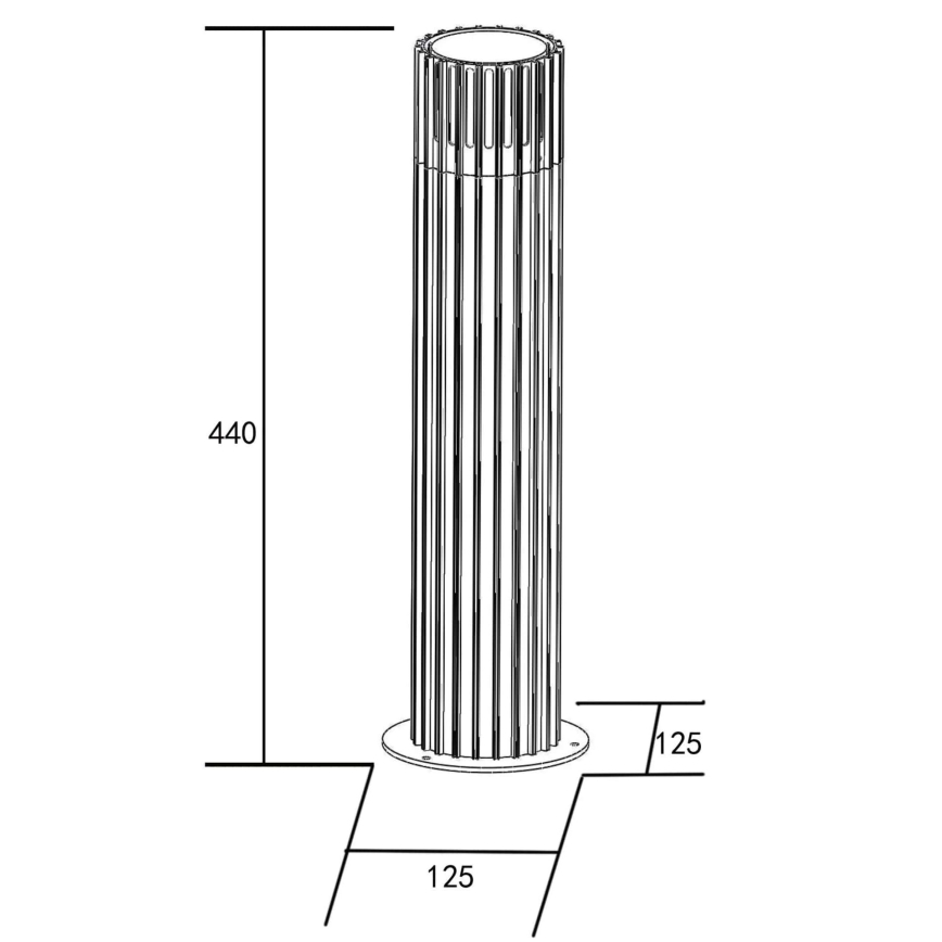 Lauko šviestuvas KUUSAMO 1xE27/20W/230V 44 cm IP54 grafitas