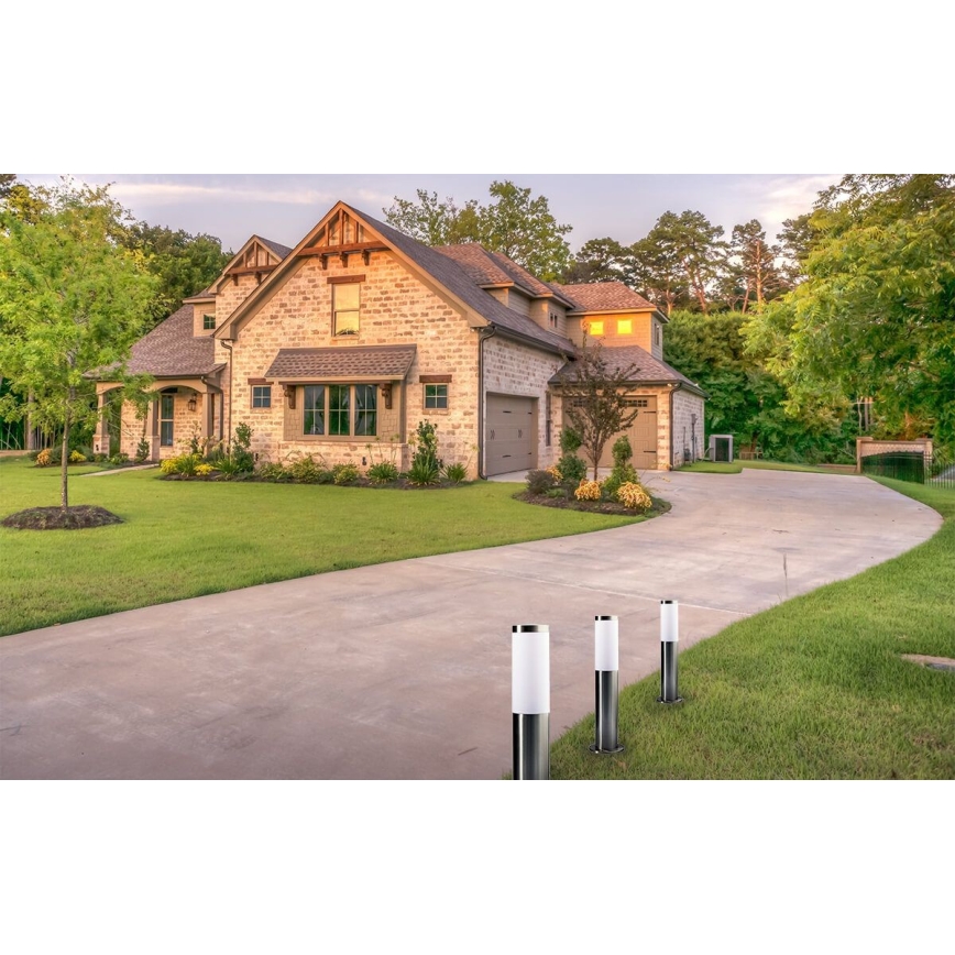 Lauko šviestuvas LIVIA 1xE27/10W/230V 45 cm IP44 sidabrinis