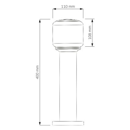 Lauko šviestuvas MADRID, 1 x E27, 12 W, 230 V, 40 cm, IP44, juodas