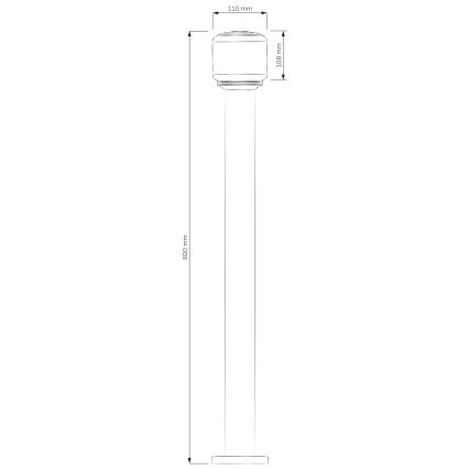 Lauko šviestuvas MADRID 1xE27/12W/230V 80 cm IP44 juodas