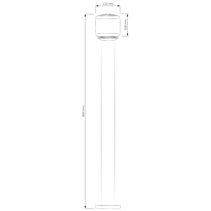Lauko šviestuvas MADRID 1xE27/12W/230V 80 cm IP44 juodas