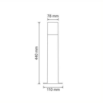 Lauko šviestuvas NEW YORK 1xE27/12W/230V IP44 44 cm antracitas