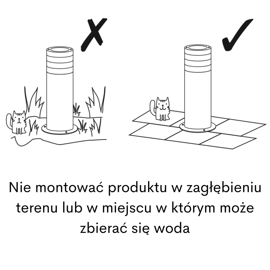 Lauko šviestuvas RINO 1xE27/12W/230V IP54 44 cm juoda