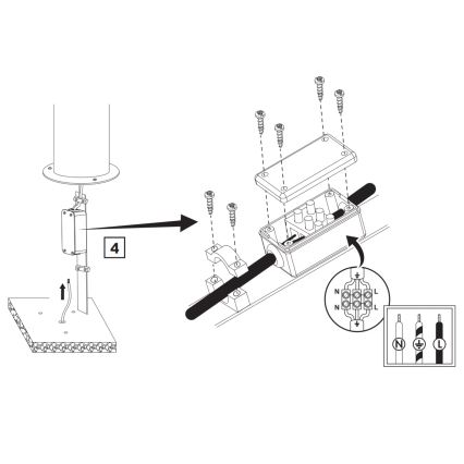 Lauko šviestuvas RINO 1xE27/12W/230V IP54 44 cm juoda