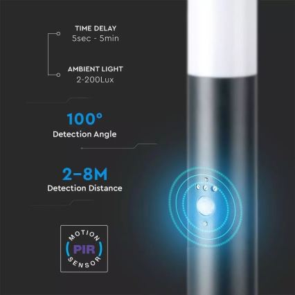 Lauko šviestuvas su jutikliu ir 2 lizdai SCHUKO 1xE27/60W/230V IP44 60cm juoda