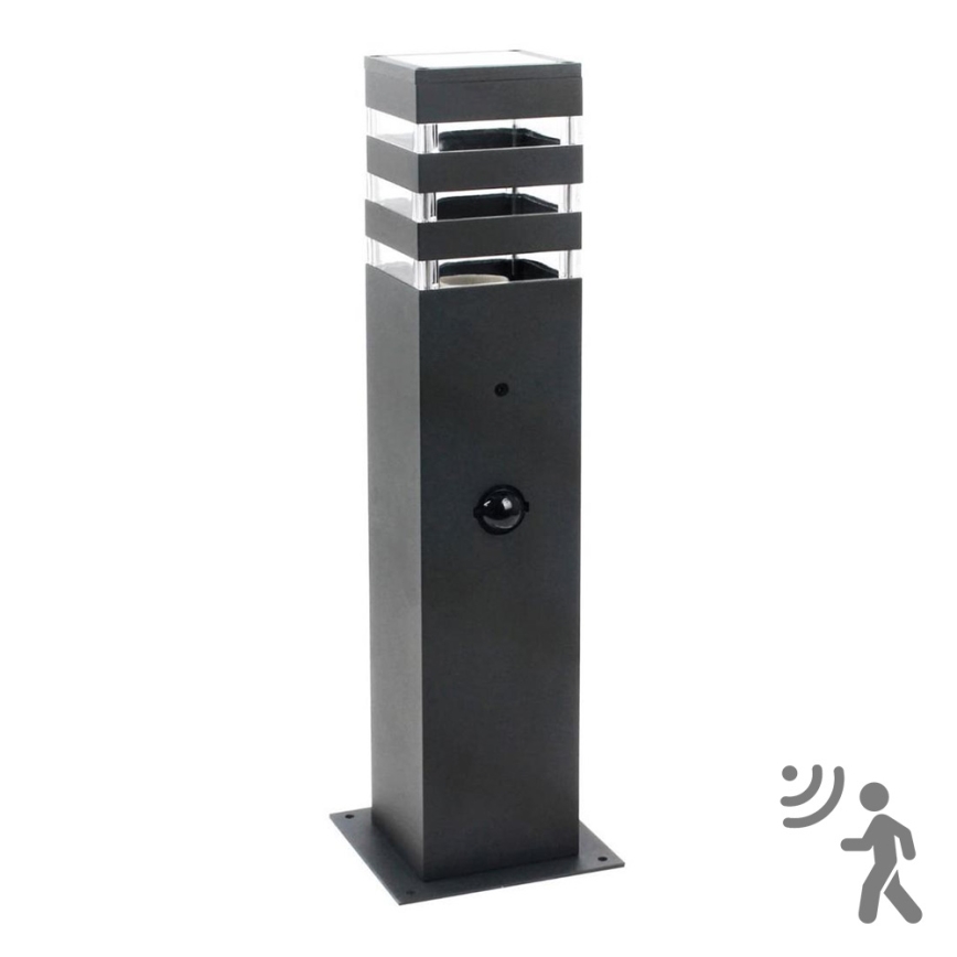 Lauko šviestuvas su jutikliu TEKSAS 1xE27/12W/230V IP44 44 cm antracitas
