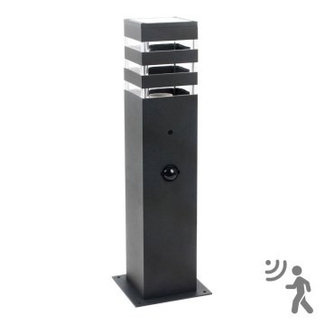 Lauko šviestuvas su jutikliu TEKSAS 1xE27/12W/230V IP44 44 cm grafitas