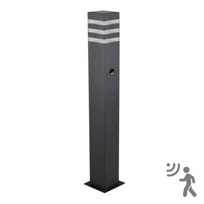 Lauko šviestuvas su jutikliu TEKSAS 1xE27/12W/230V IP44 74 cm antracitas
