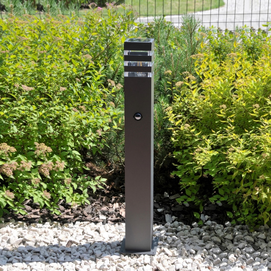 Lauko šviestuvas su jutikliu TEKSAS 1xE27/12W/230V IP44 74 cm antracitas
