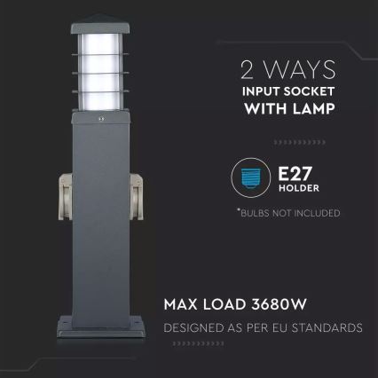 Lauko šviestuvas su lizdais SCHUKO 1xE27/13W/230V IP44