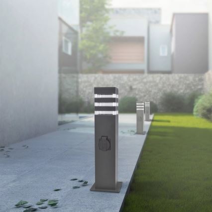 Lauko šviestuvas su lizdu TEKSAS 1xE27/20W/230V 44 cm IP44 antracitas
