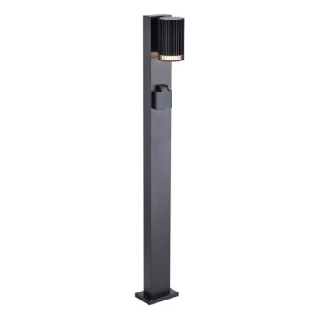 Lauko šviestuvas su SCHUKO lizdu 1xGU10/10W/230V IP44 80 cm juodas